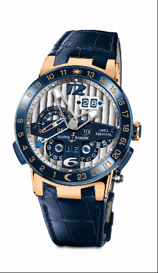 Ulysse Nardin 326-00-3 Perpetual Calendars El Toro Blue Rose Gold replica watch